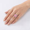Blush Pink Rivoli Pavé Halo Cocktail Ring