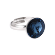 Deep Blue Sapphire Rivoli Solitaire Ring