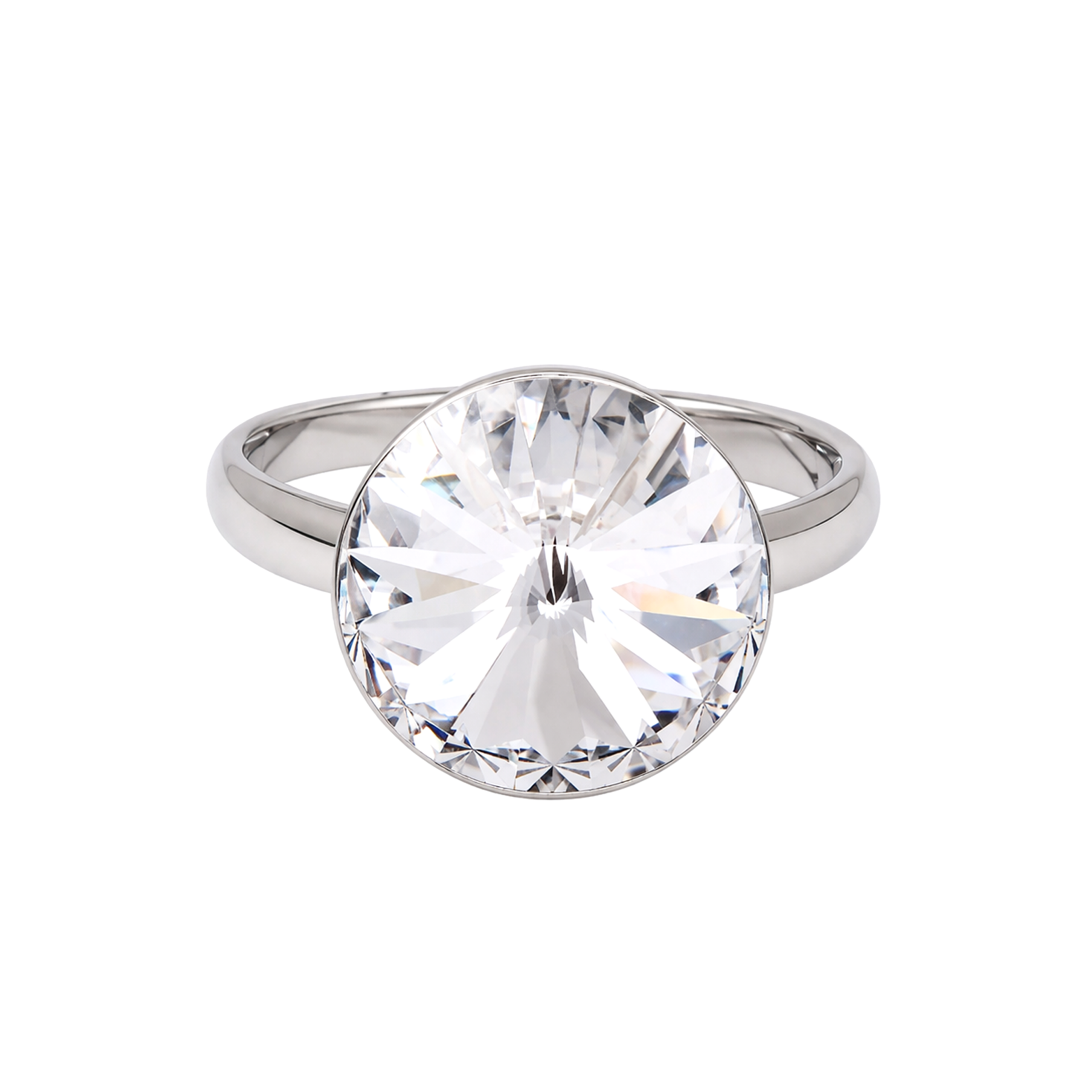Crystal Clear Rivoli Diamond-Look Solitaire Ring