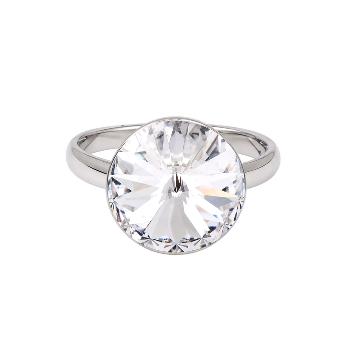 Crystal Clear Rivoli Diamond-Look Solitaire Ring