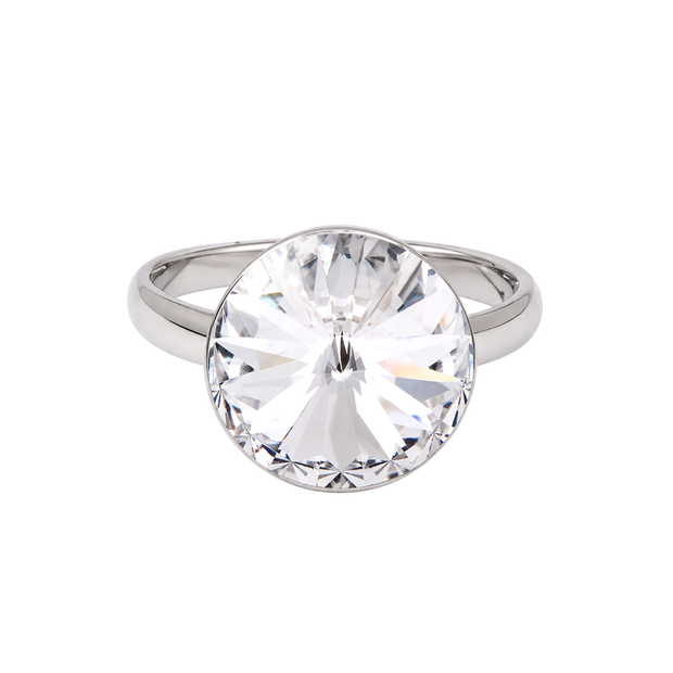 Crystal Clear Rivoli Diamond-Look Solitaire Ring