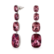 Three-Stone Cushion Drop Earrings - Clear