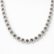 Clear Crystal Round-Cut Halo Tennis Necklace Set
