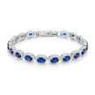 Sapphire Blue Oval Tennis Bracelet