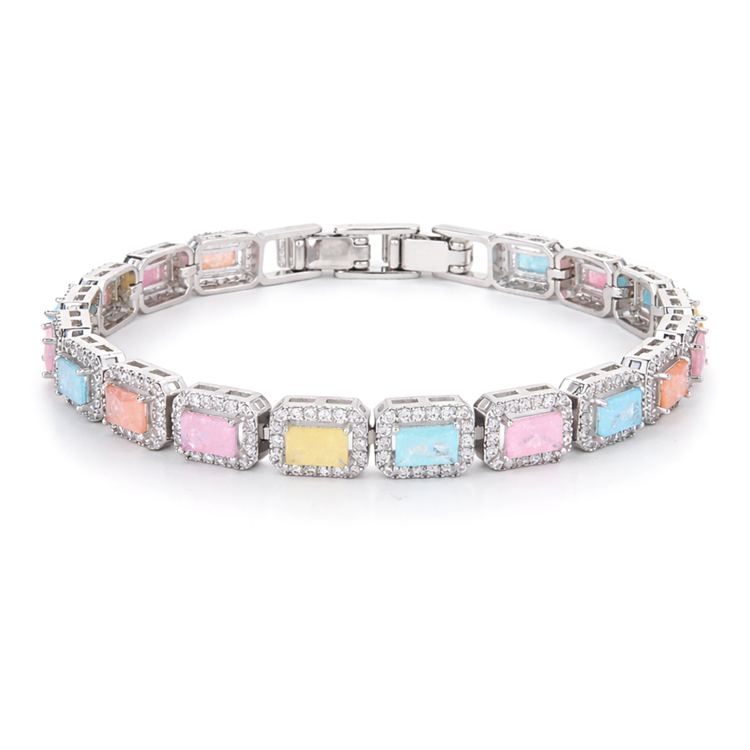 Iridescent Opal Pearl Tennis Bracelet