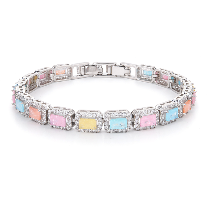 Iridescent Opal Pearl Tennis Bracelet