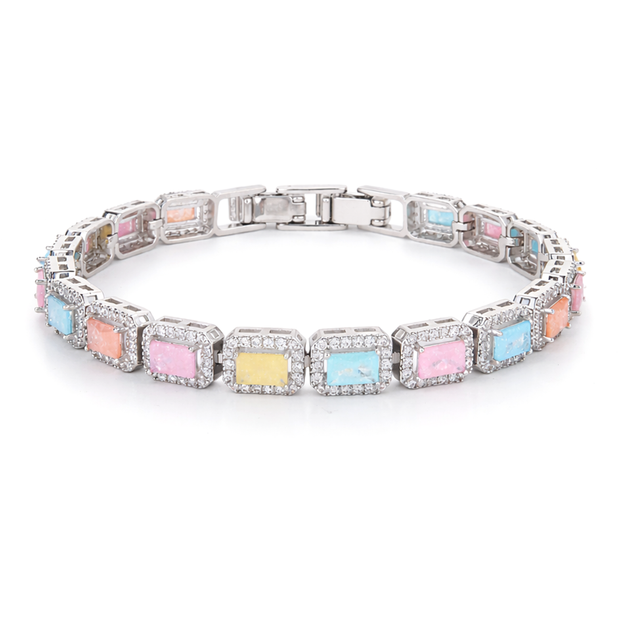 Iridescent Opal Pearl Tennis Bracelet
