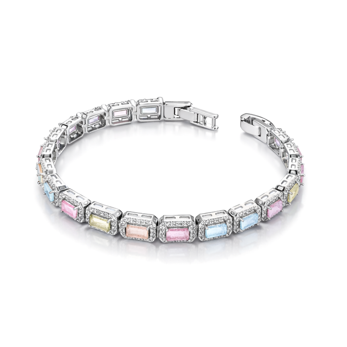 Iridescent Opal Pearl Tennis Bracelet