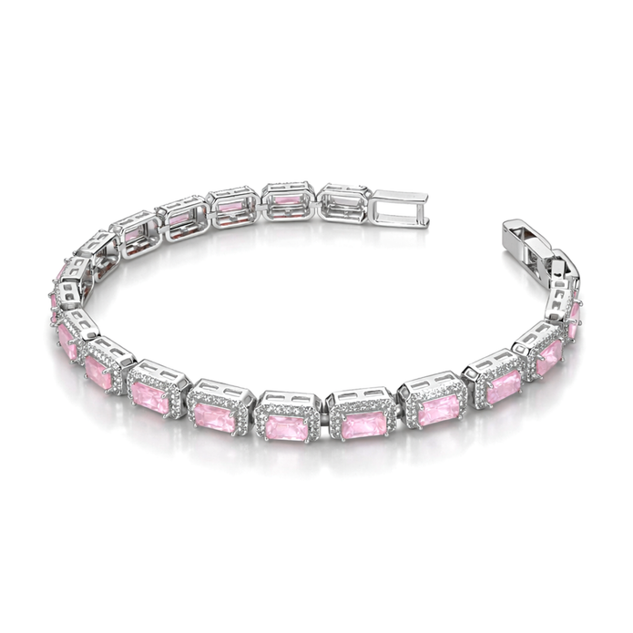 Blush Pink Baguette Tennis Bracelet