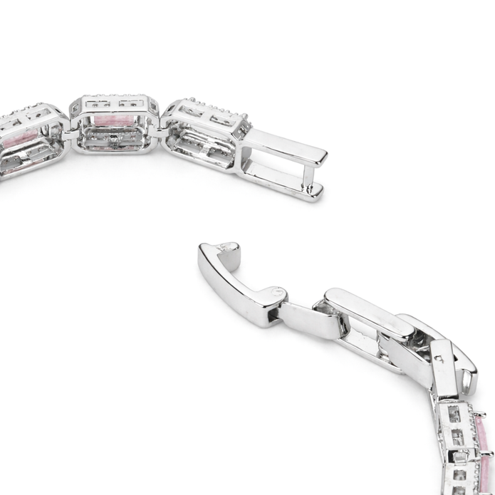 Blush Pink Baguette Tennis Bracelet