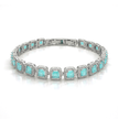 Aqua Blue Oval Tennis Bracelet