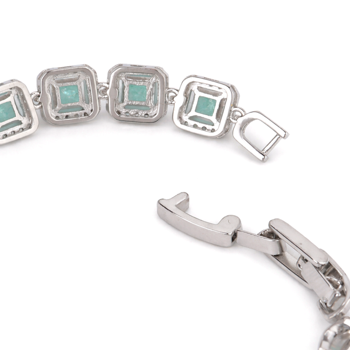 Aqua Blue Oval Tennis Bracelet
