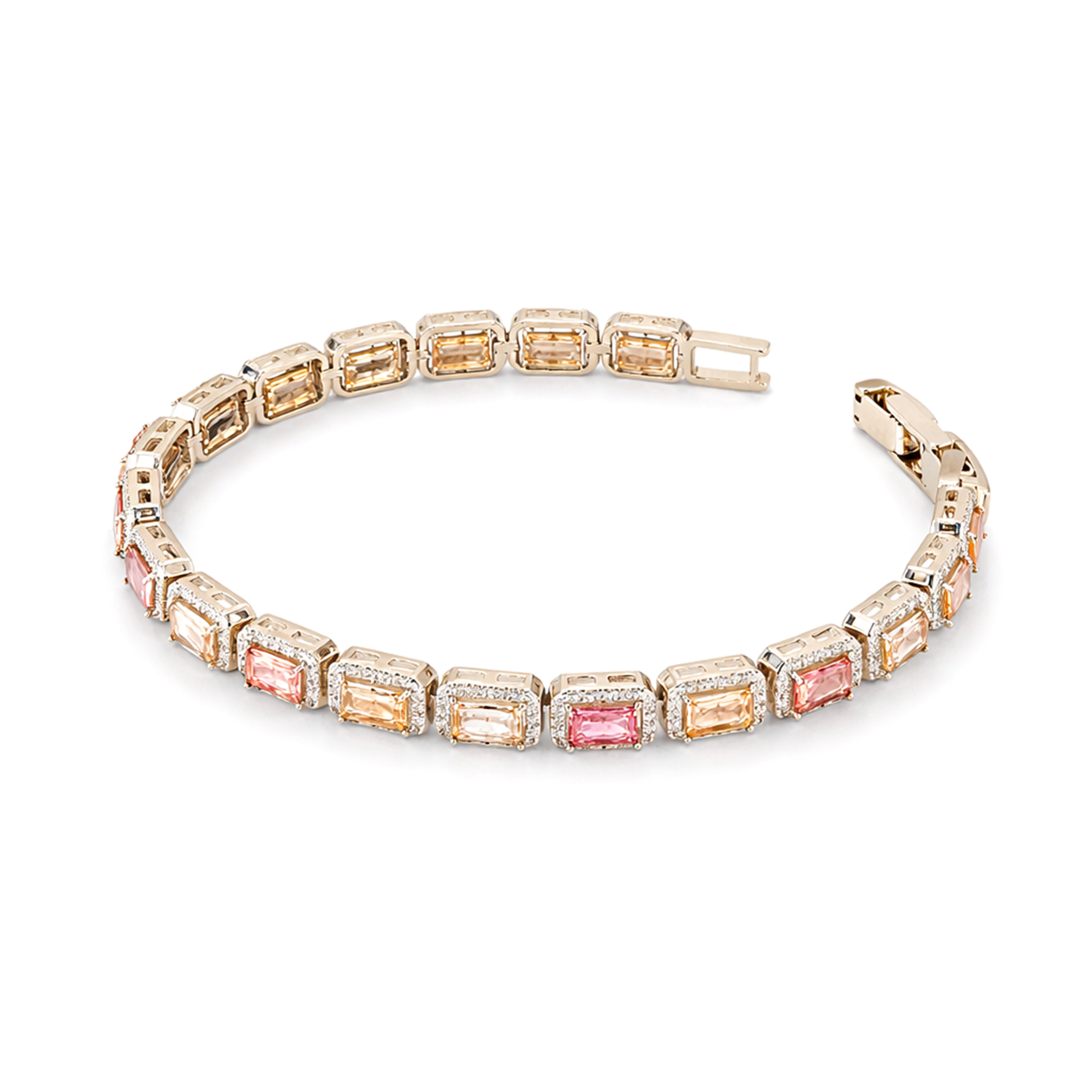 Peach Champagne Baguette Bracelet