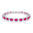 Ruby Pink Oval Tennis Bracelet