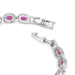 Ruby Pink Oval Tennis Bracelet