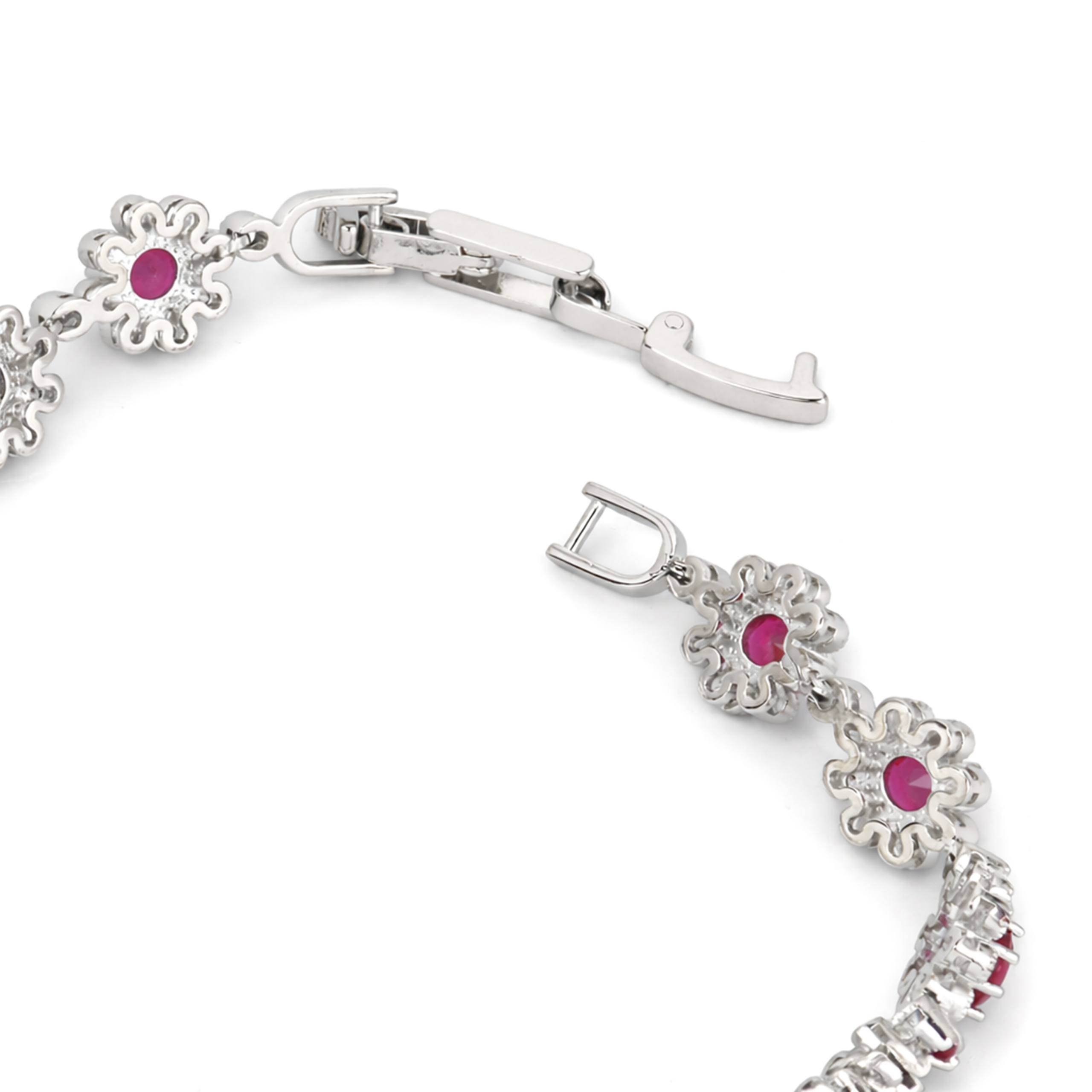 Rose Pink Halo Tennis Bracelet
