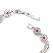 Rose Pink Halo Tennis Bracelet