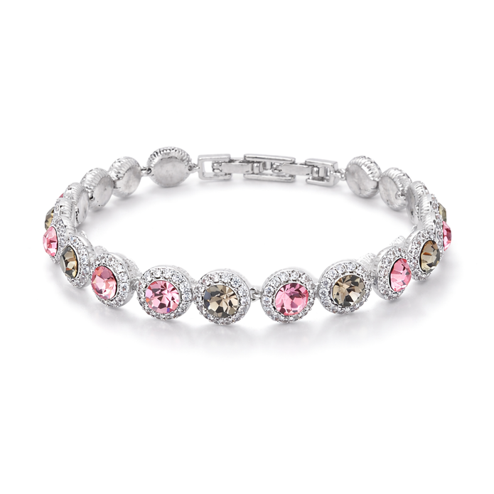Blush Pink Halo Tennis Bracelet