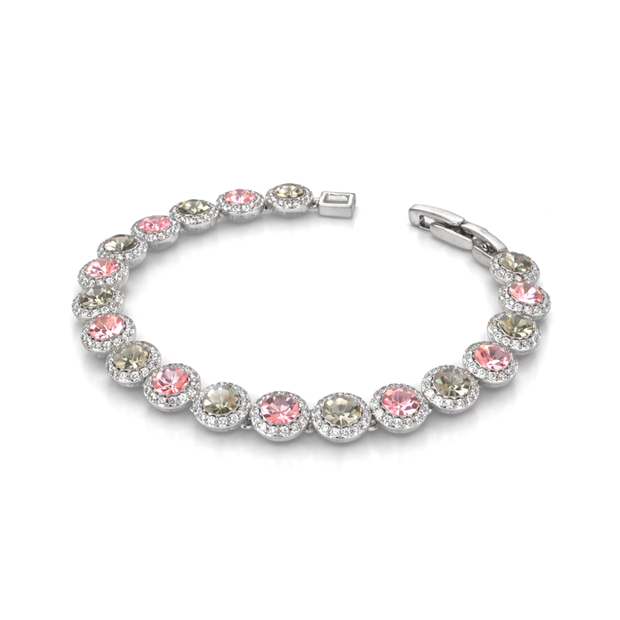 Blush Pink Halo Tennis Bracelet