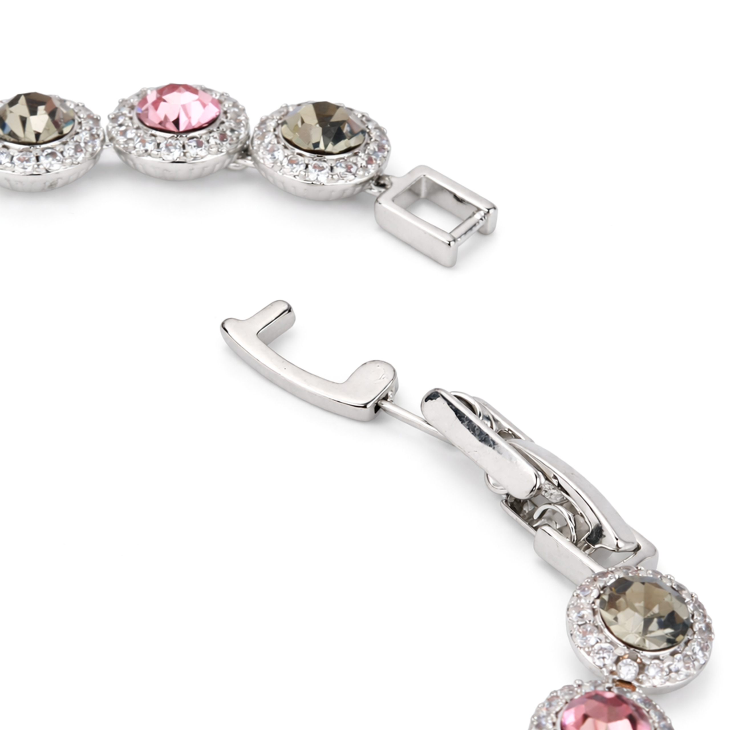 Blush Pink Halo Tennis Bracelet