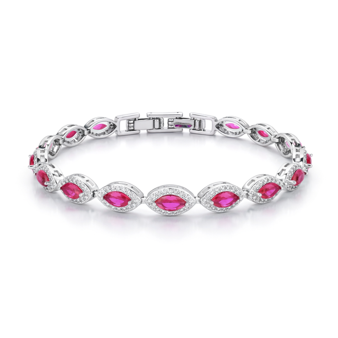 Blush Pink Oval Tennis Bracelet