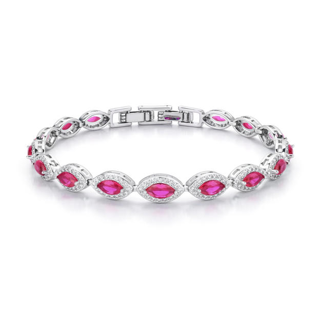 Blush Pink Oval Tennis Bracelet