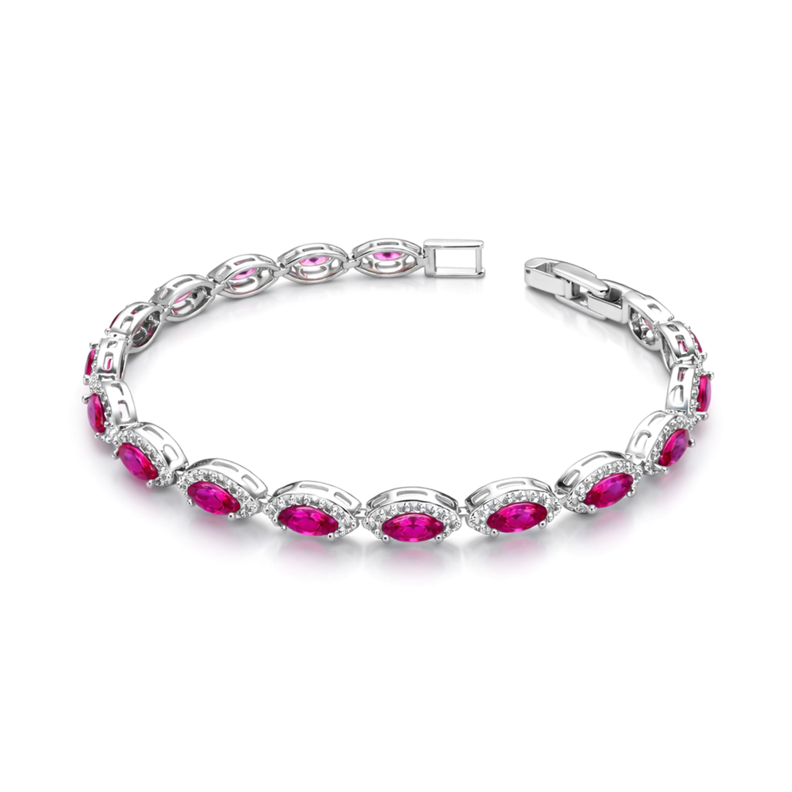 Blush Pink Oval Tennis Bracelet