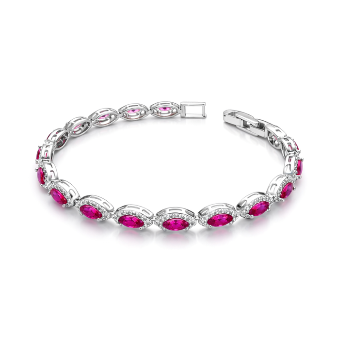 Blush Pink Oval Tennis Bracelet