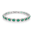 Emerald Green Oval Tennis Bracelet