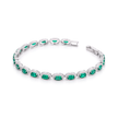 Emerald Green Oval Tennis Bracelet