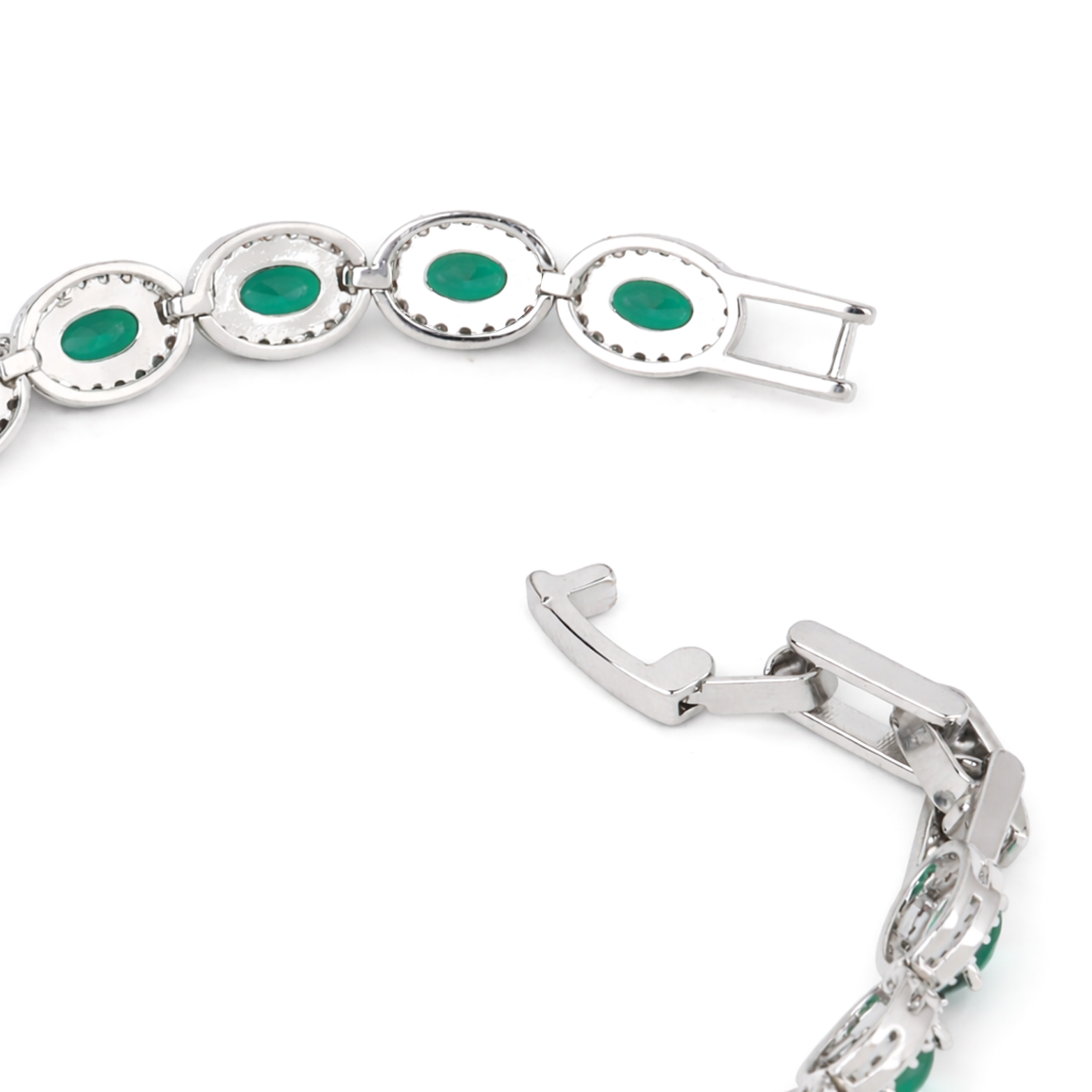 Emerald Green Oval Tennis Bracelet