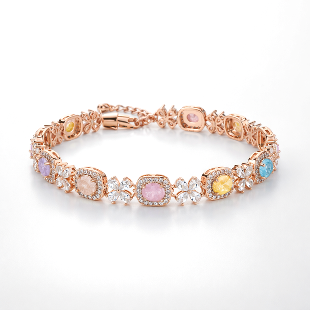 Rose Gold & Rose Pink Tennis Bracelet