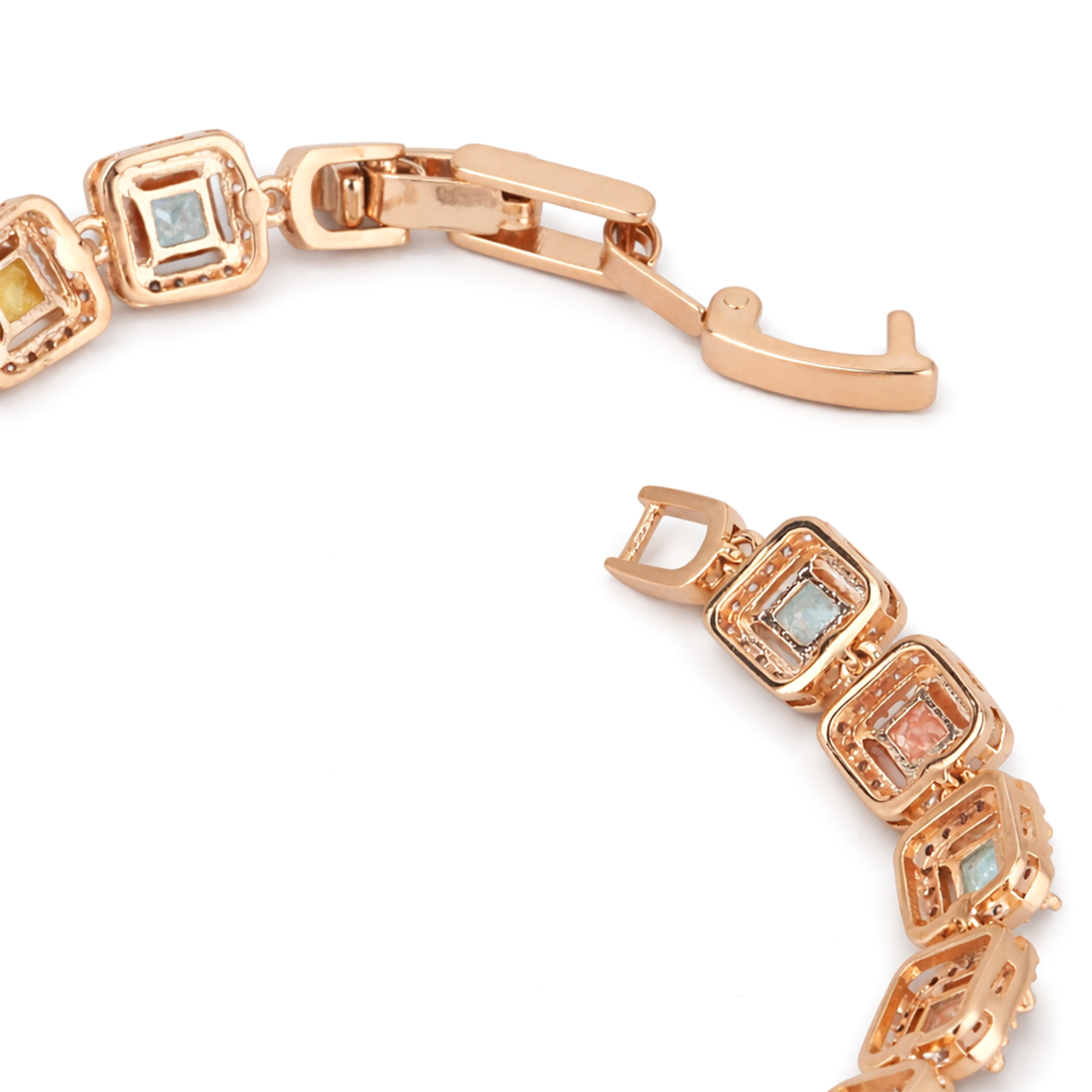 Pastel Rainbow Cushion Tennis Bracelet