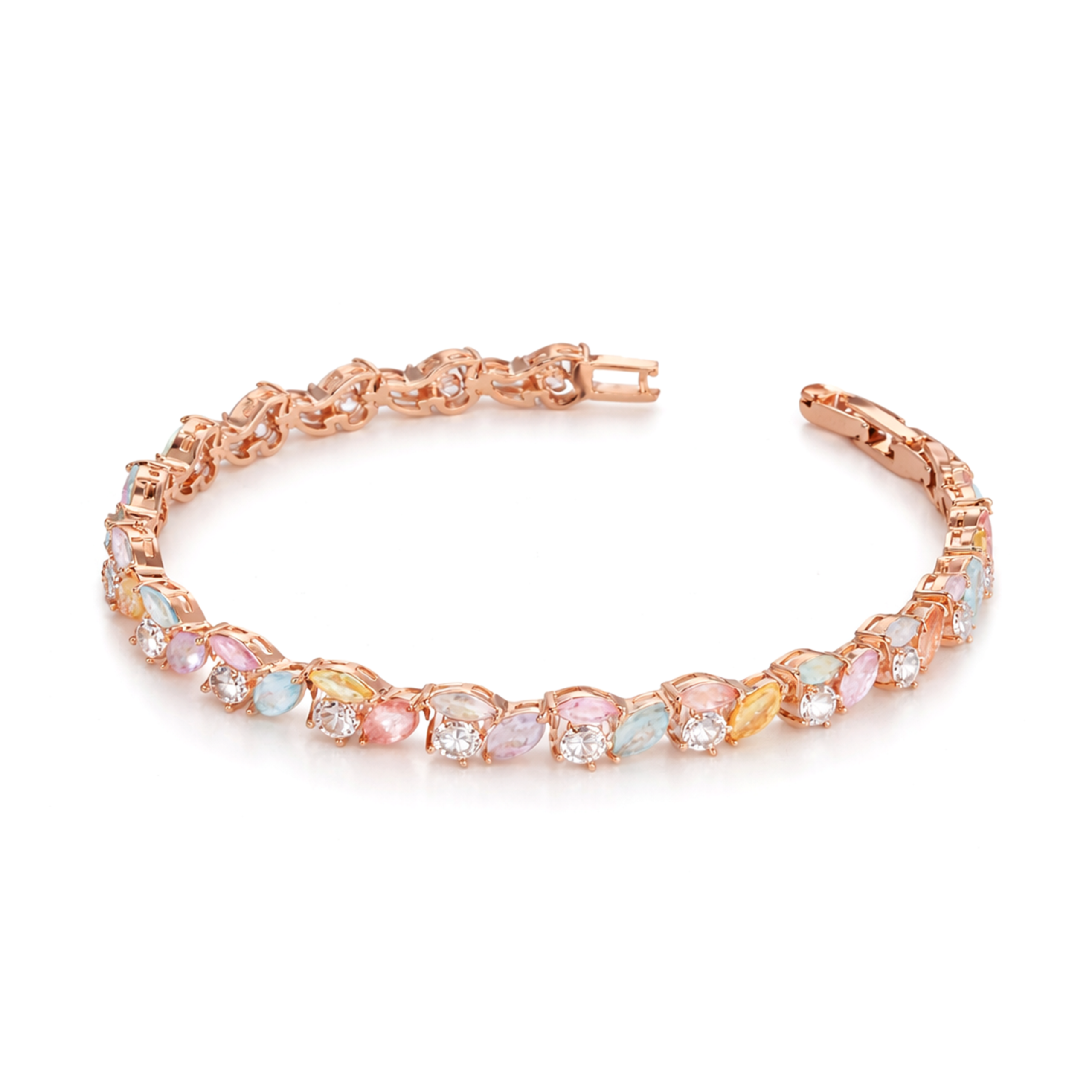 Pastel Rainbow Marquise Tennis Bracelet