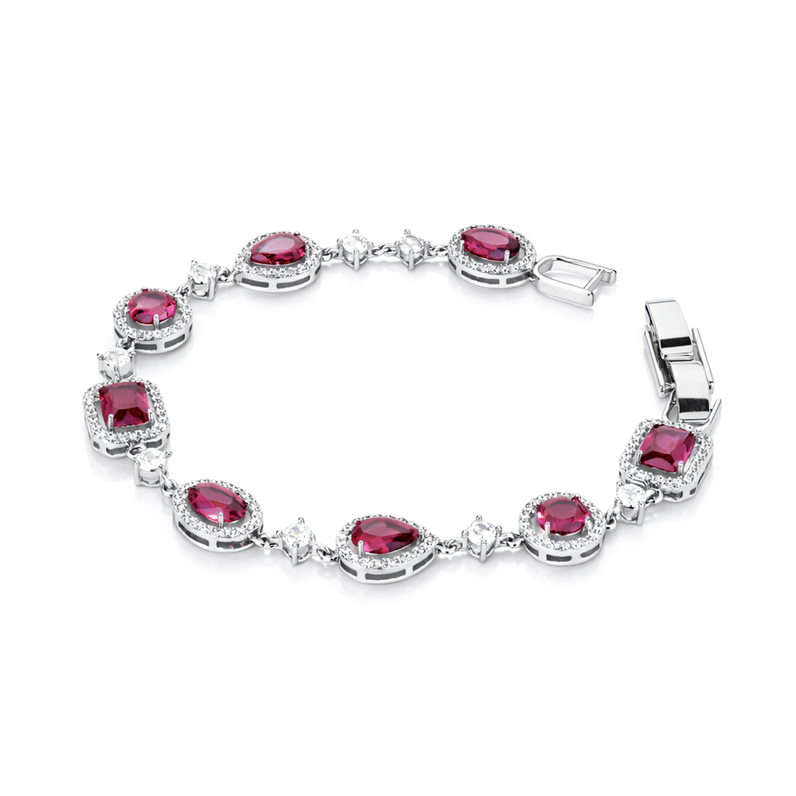 Ruby Red Oval Tennis Bracelet