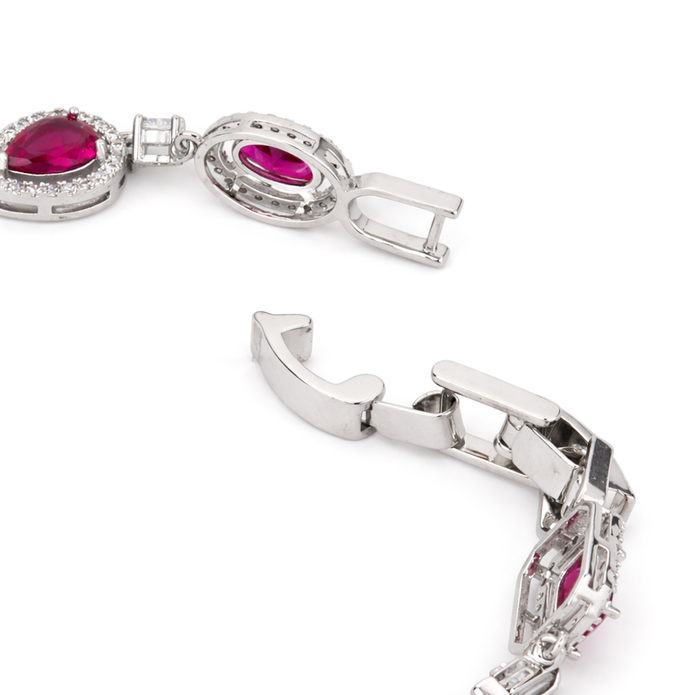 Ruby Red Oval Tennis Bracelet