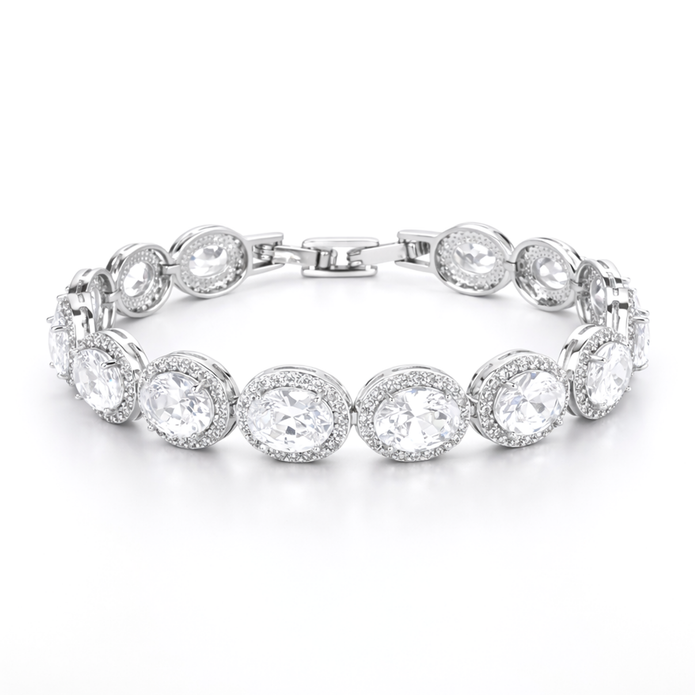 Crystal Paperclip Chain Bracelet