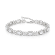 Crystal Oval Halo Tennis Bracelet