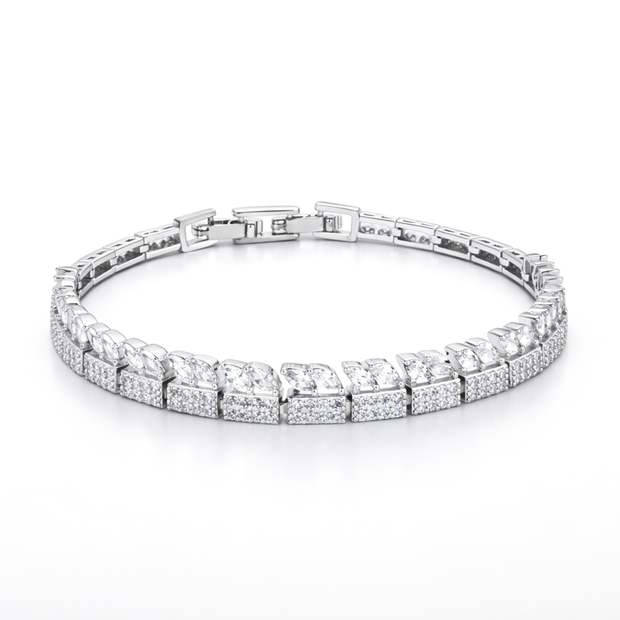 Crystal Cushion Pavé Tennis Bracelet