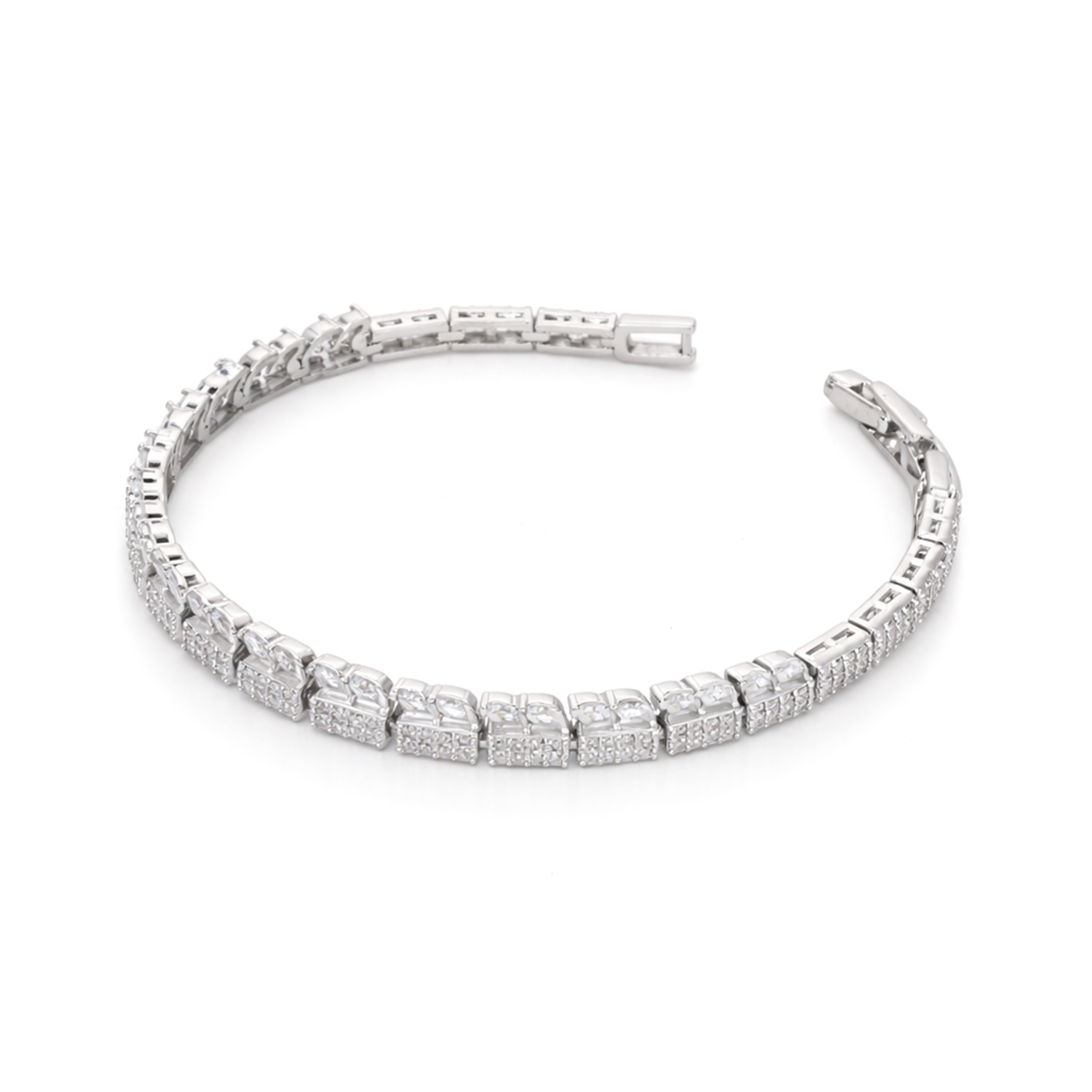 Crystal Cushion Pavé Tennis Bracelet
