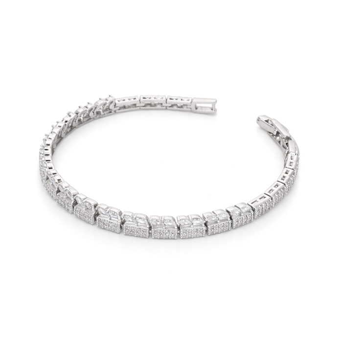 Crystal Cushion Pavé Tennis Bracelet
