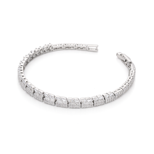 Crystal Cushion Pavé Tennis Bracelet