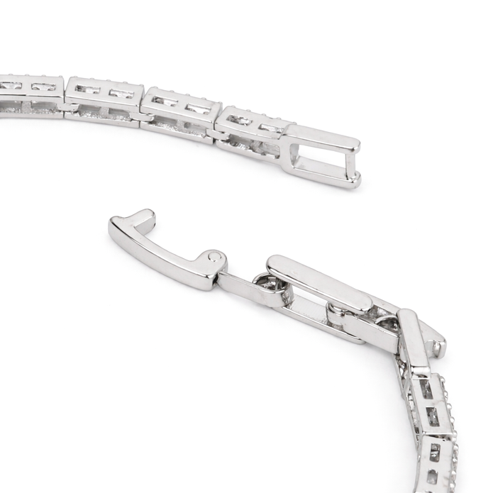 Crystal Cushion Pavé Tennis Bracelet