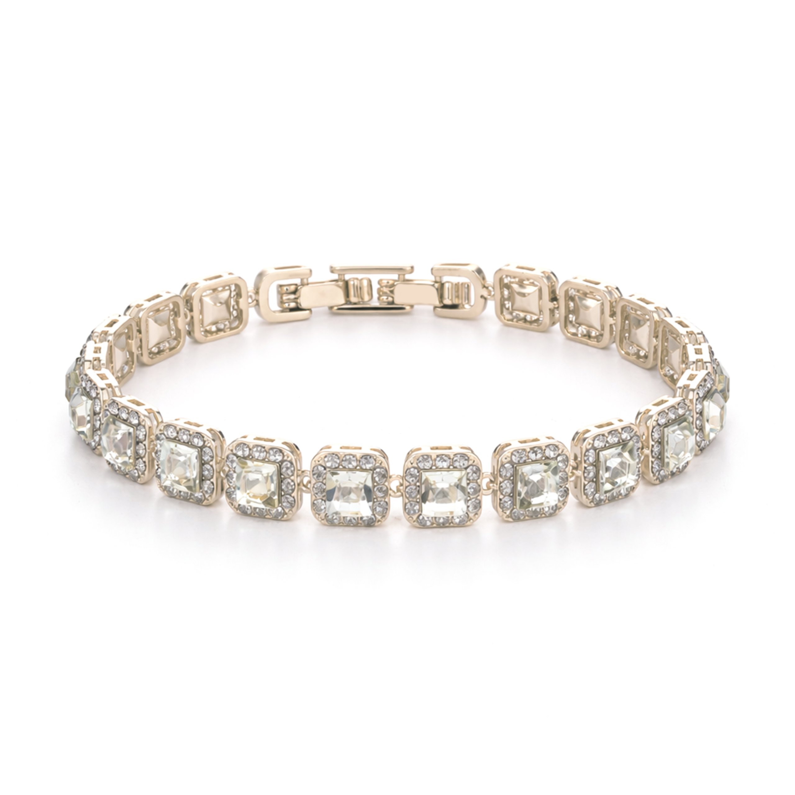 Champagne Citrine Halo Tennis Bracelet