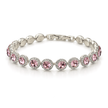 Peach Round Halo Tennis Bracelet