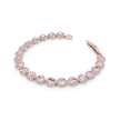 Peach Round Halo Tennis Bracelet