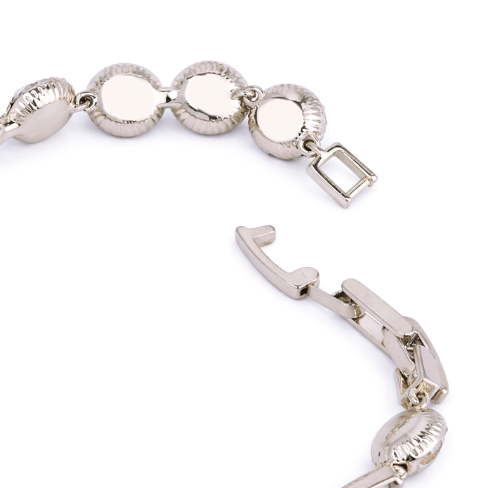 Crystal Cushion Halo Tennis Bracelet