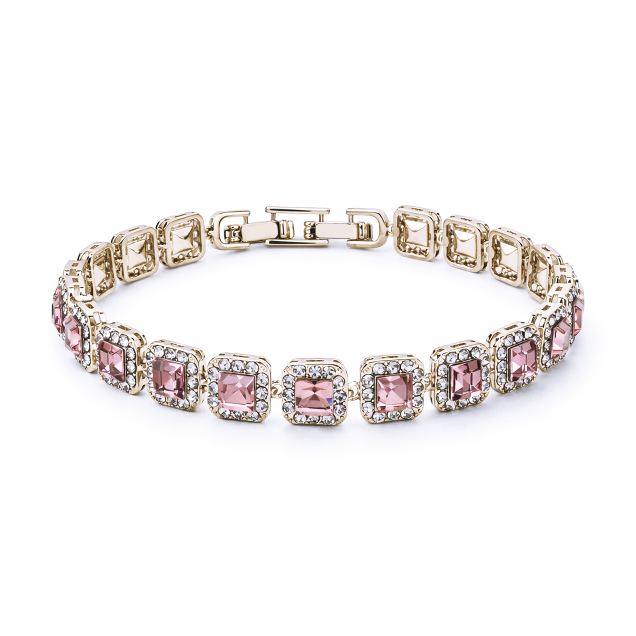 Rose Gold & Rose Pink Cushion Bracelet