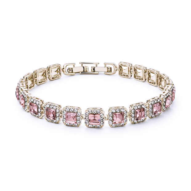 Rose Gold & Rose Pink Cushion Bracelet