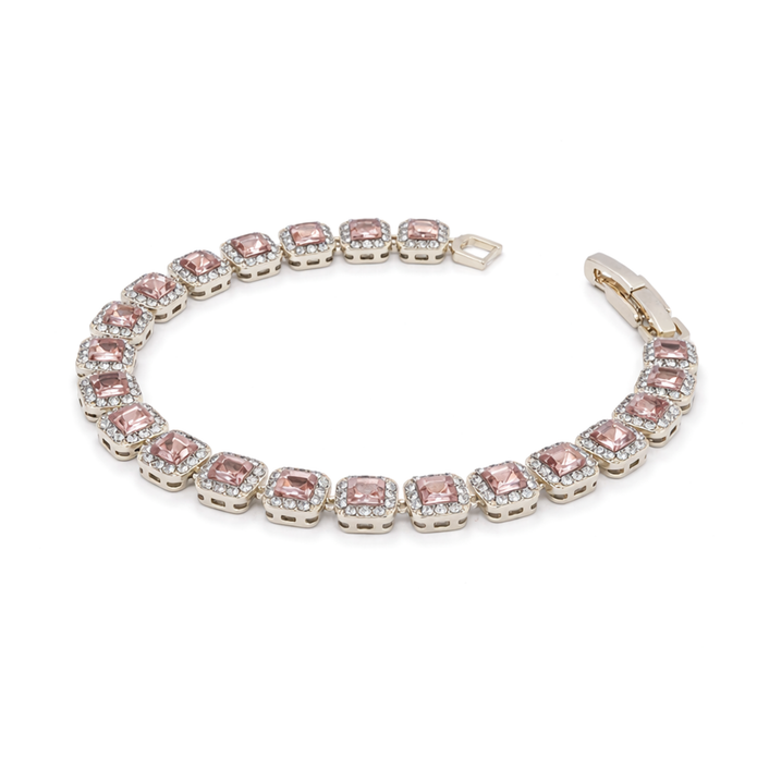 Rose Gold & Rose Pink Cushion Bracelet